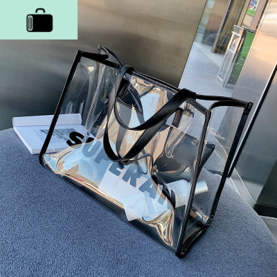 夏季单肩大包包女2020新款潮韩版百搭透明包母包大容量手提包NEW LAKE