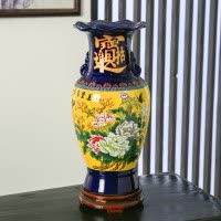 器花瓶手工家居饰品瓷瓶大号客厅工艺品中式仿古摆件 三维工匠 乳白色
