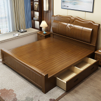臻远ZY-SMC-165 现代简约实木床双人床 1.8米抽屉高箱