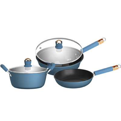 EKCO威尔蓝三件套炒锅32CM+汤锅24CM +煎锅24CM EK-WRL304ZX/KZ