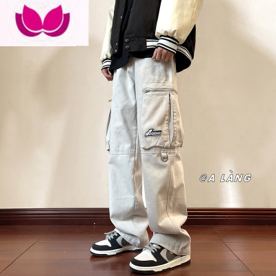 七斓hiphop裤子高街美式复古机能工装裤男直筒宽松阔腿休闲裤