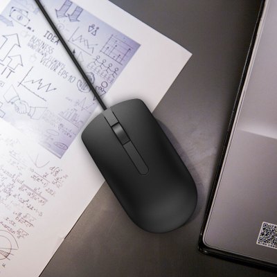 戴尔（DELL）MS116有线鼠标商务办公鼠标带鼠标垫（黑色）（适用于联想,华为,惠普,小米等品牌笔记本台式机）