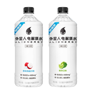 外星人电解质水荔枝海盐950ml*6瓶特价青柠味无糖0卡健身饮料