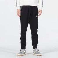阿迪达斯 (adidas)男裤新款透气耐磨运动休闲裤黑色针织长裤 HA4337