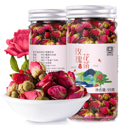 第二件半价-囍尚堂玫瑰花茶55g/罐干玫瑰花干玫瑰花茶花茶茶叶罐装花草茶55g