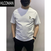 HLCOMAN2025新款夏季男士圆领短袖韩版简约卡通印花t恤百搭打底半袖