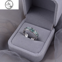 JiMi925银银戒指薄荷色小众设计高级轻奢冷淡风情侣对戒送礼物ins男