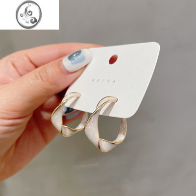 JiMi简约莫比乌斯耳环2023年新款潮夏季气质耳钉女轻奢小众高级感耳饰