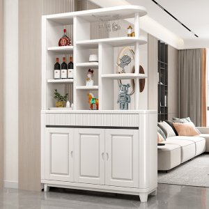 青木川 实木酒柜鞋柜一体靠墙小户型客厅进门口入户1.2米玄关隔断屏风柜装饰柜 简约现代