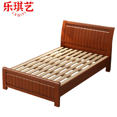 乐琪艺 实木单人床 海棠色 2000*1800*960mm 张