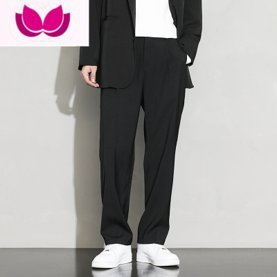 七斓垂感西裤子男韩版潮流修身休闲长裤子直筒宽松冬季加绒西装裤