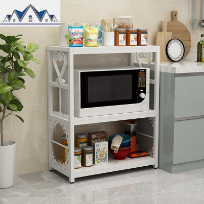 厨房用品置物架落地式多层储物收纳柜家用橱柜放锅烤箱微波炉架子 三维工匠