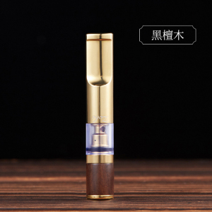 zobo正牌实木烟嘴过滤器男女士烟嘴清肺循环型可清洗健康檀木净烟器 黑檀木