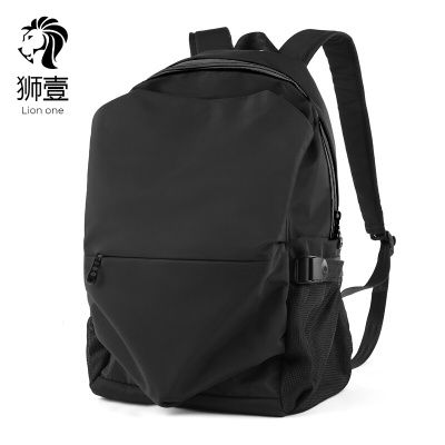 狮壹（Lionone）双肩包男简约个性书包韩版时尚潮流休闲电脑包户外旅行轻便背包轻奢正品-