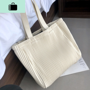 手提大包包2020春夏新款褶皱软皮女包休闲大容量单肩大包NEW LAKE 米白色(收藏送清洗笔1支)女士手提包 米白色（收藏送清洗笔1支）