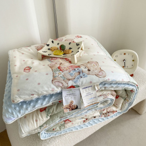 ins全棉豆豆被宝宝绒保暖被芯双人加厚冬被单人四季空调被子