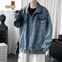 YANXU牛仔外套男秋季复古痞帅休闲工装夹克ins潮牌青少年百搭翻领上衣