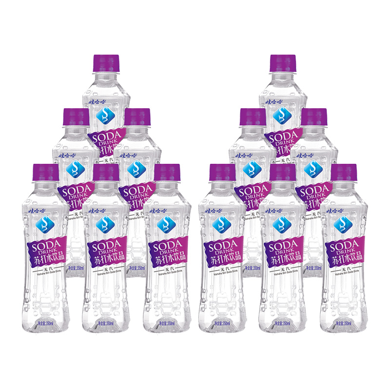 娃哈哈苏打水整箱无糖无汽饮料弱碱性饮用水原味350ml*12瓶