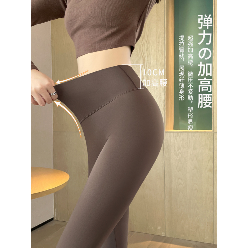 灰色鲨鱼裤女外穿春秋款高腰收腹提臀瑜伽健身芭芘秋冬加绒打底裤