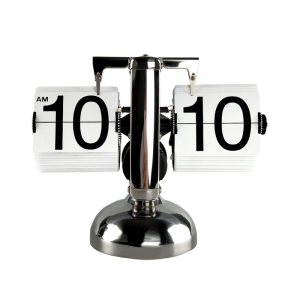 欧式自动翻页钟复古简约家居客厅座钟小天平机械自动翻页时钟