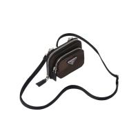 普拉达(PRADA)女士单肩包小巧便携纺织皮革拼接时尚百搭配件日常