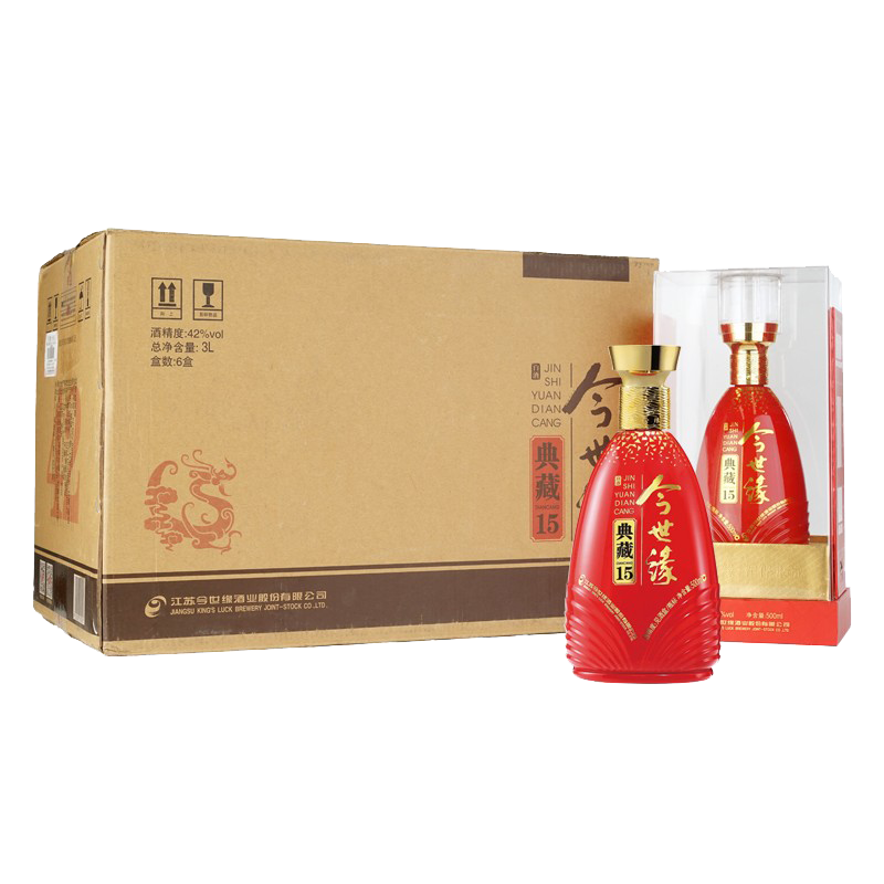 今世缘酒典藏白酒 典藏15 42度500ml*6瓶 非15年整箱