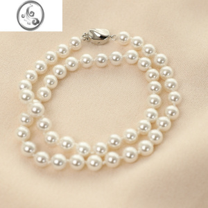 JiMi俏娘鱼2022年冬季新款搭配旗袍饰品贝珠项链轻奢小众简约百搭配饰 白