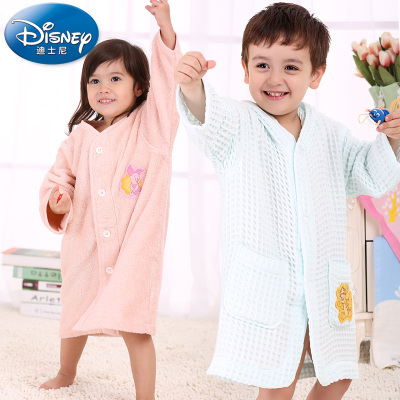 新疆长绒棉浴衣浴袍 纯棉华夫格儿童浴巾 宝宝家居服 长袖