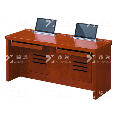 臻远 ZY4022305 升降电脑桌多媒体办公桌会议培训桌 1.8米双人位