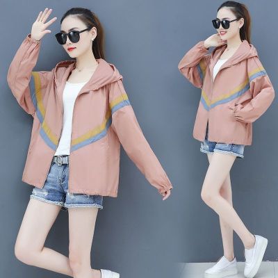 洋气百搭防晒衣女2021夏季新款轻薄透气棒球服防紫外线撞色短外套~