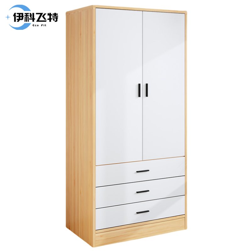 伊科飞特原木色挂衣柜三抽