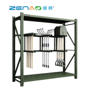 振奥 锹镐架铁锹铁铲工具架货架装备存放架 2*0.6m 绿色