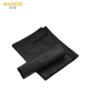 迈援 黑色手提背心式垃圾袋 双面3.5丝 40*60cm 50只 组