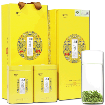 聚宁JUNING茗茶南京雨花茶2021新茶南京特产炒青绿茶原产地认证250g（125g*2罐）雨花茶礼盒装