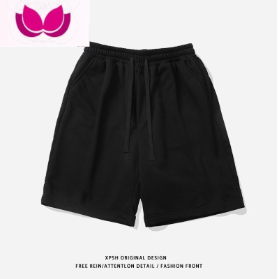 七斓ins潮牌黑色休闲短裤男夏季宽松百搭美式痞帅休闲五分运动裤子女