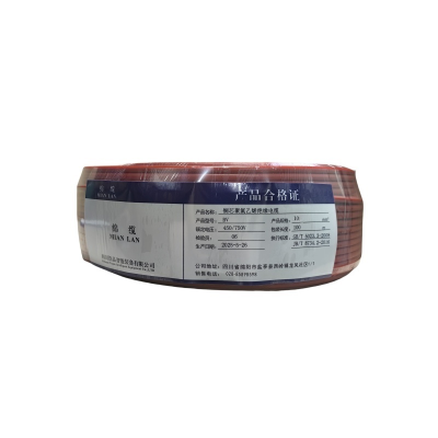 绵缆 铜芯聚氯乙烯绝缘电缆 BV-10红色450/750V 卷