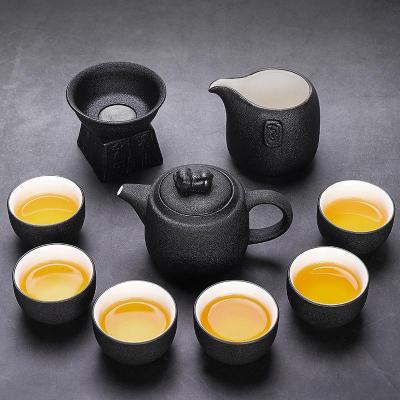黑陶功夫茶具套装盖碗茶杯纳丽雅家用客厅泡茶器茶道六君子零配 堂云9