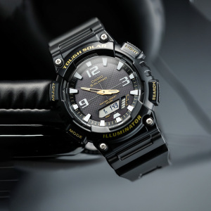 Casio旗舰店卡西欧手表男女限量防水运动小黑表休闲时尚电子学生日韩石英表男表多功能正品潮流男士夜光手表AQ-S810