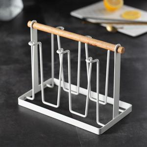 森美人家用日式创意玻璃杯酒杯架子置物架倒挂沥水喝水咖啡杯带托盘套装