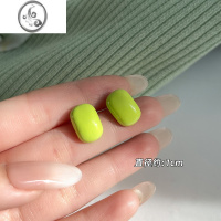 JiMi夏天小清新茶系耳环网红气质耳饰高级感绿色百搭耳钉2023年新款潮