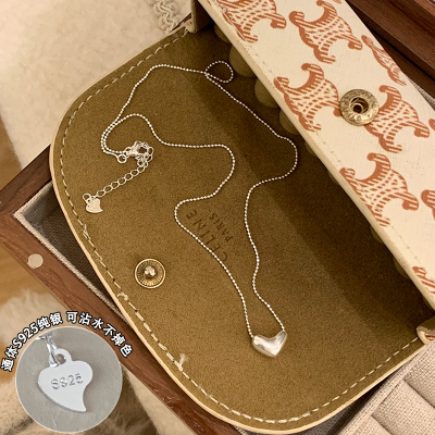 纯银爱心项链学生党简约百搭饰品女高级感气质锁骨链时尚颈链送女朋友老婆情人节七夕生日礼物