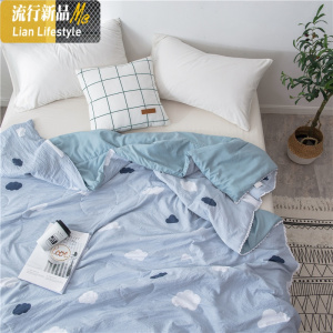 水洗棉夏被空调被午睡被夏天清新可机双人盖被学生宿舍薄被子 三维工匠
