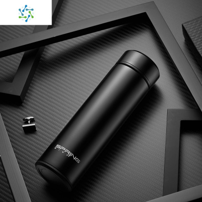 智能保温杯女学生简约森系不锈钢水杯男便携泡茶杯子创意个性潮流三维工匠金色（智能款可测温）