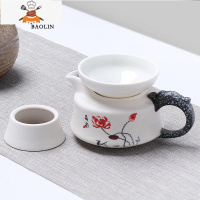 陶瓷茶具公道杯茶漏套装分茶器一体分茶杯紫砂装茶器公平杯公道杯 公道杯+送茶漏-雪花龙头冰清玉洁 敬平