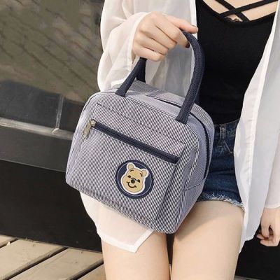 新款防水便当包女包饭盒妈咪包手提饭盒包帆布包小包手提包