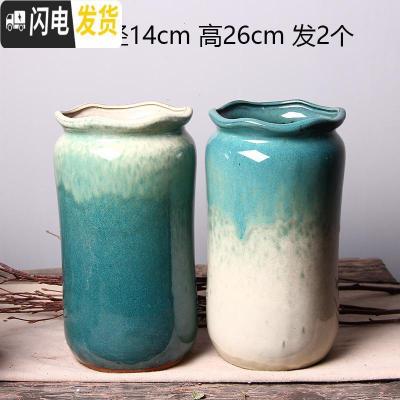 三维工匠法师盆多肉花盆老桩高盆陶瓷粗陶花盆陶罐简约透气室内造型禅意 2大号花口9256绿 中等花盆容器