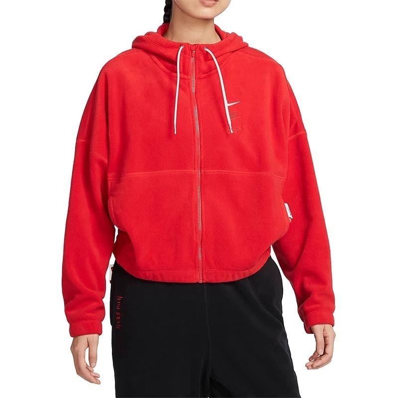 NIKE耐克连帽外套运动休闲摇粒绒女装夹克FZ6387-657 Z