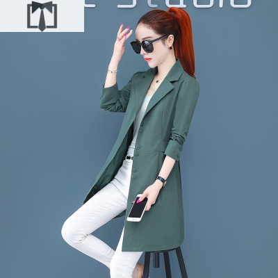 SUNTEK小个子风衣女中长款2020年春秋新款韩版宽松休闲收腰流行气质外套风衣