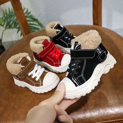 2020新款儿童棉鞋男加绒女童马丁靴宝宝棉鞋男童棉鞋儿童防水棉鞋娜蜜雨(NAMIYU)