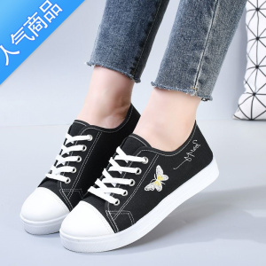 SUNTEK帆布鞋2021女鞋春夏季韩版学生板鞋复古港味低帮运动学生休闲鞋